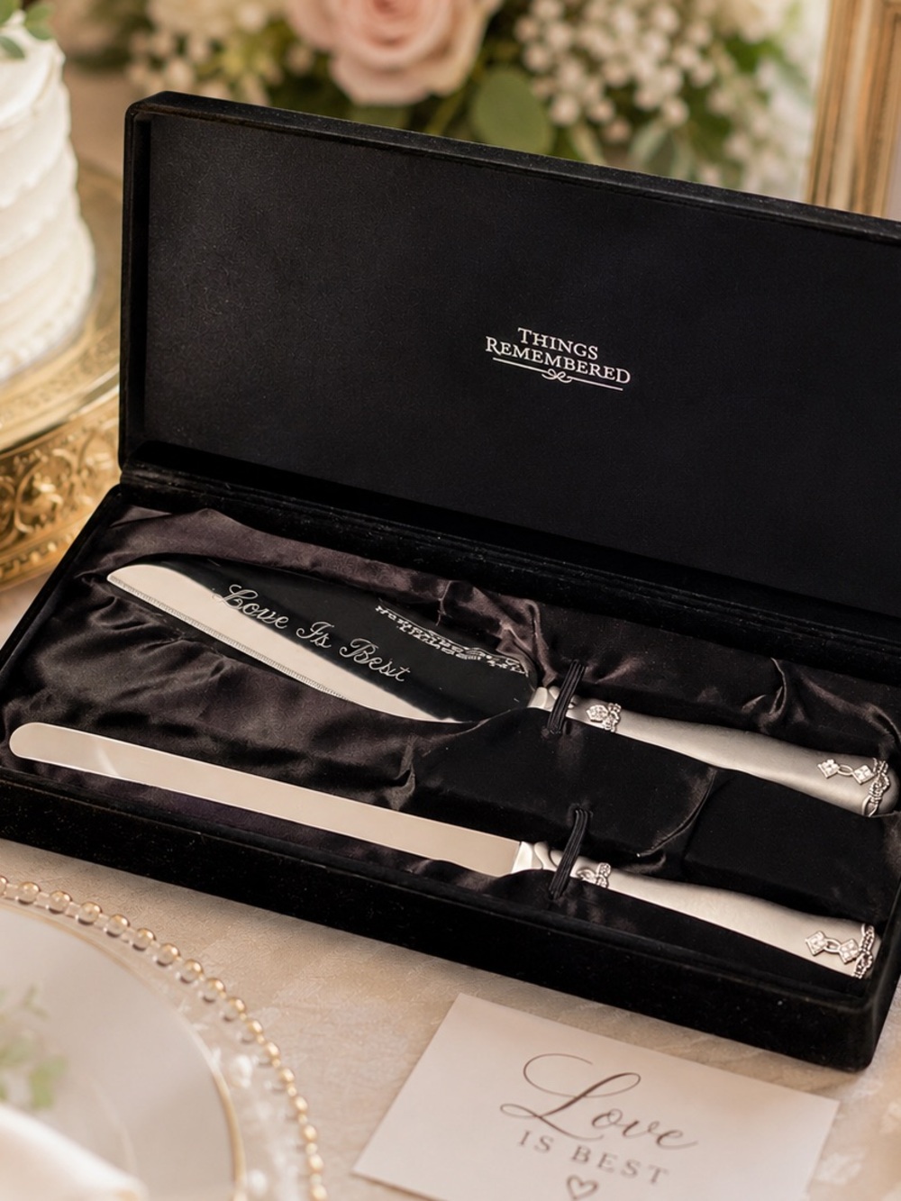 Things Remembered Stainless Steel Wedding Anniversary Cake Knife Serving Set
